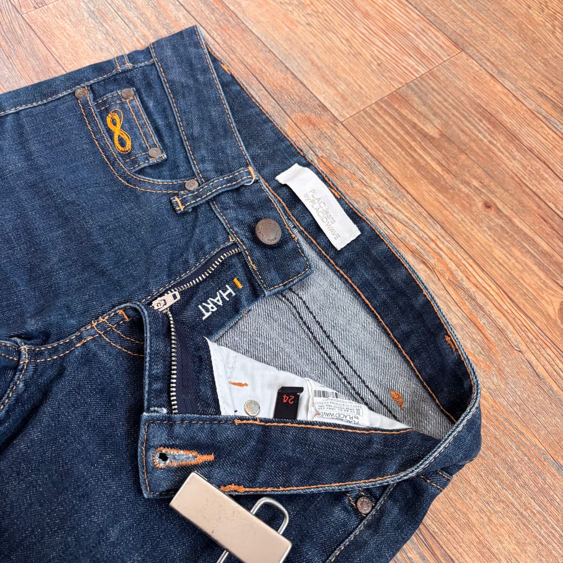 플랙진 24 크롭 스키니진 HART 진청 데님 가성비 상품이미지3