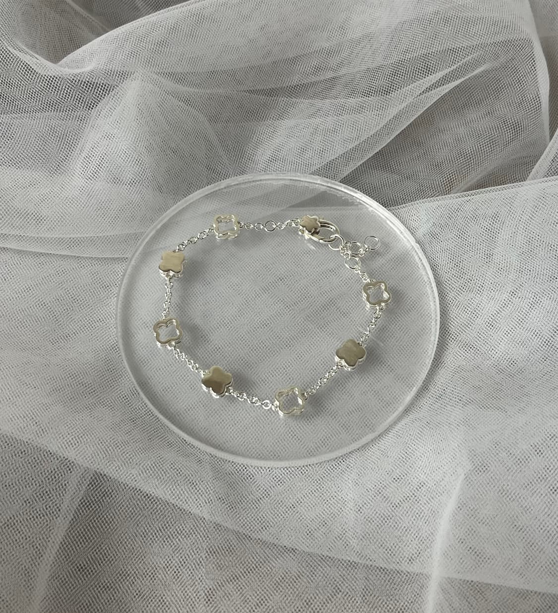 925silver 클로버 팔찌 상품이미지2