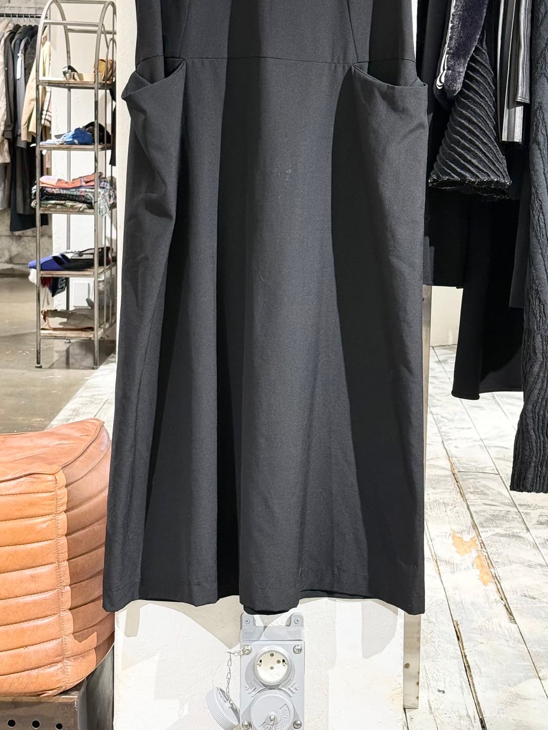 꼼데가르송 robe de chambre 블랙 울 슬리브리스 롱 원피스 상품이미지3