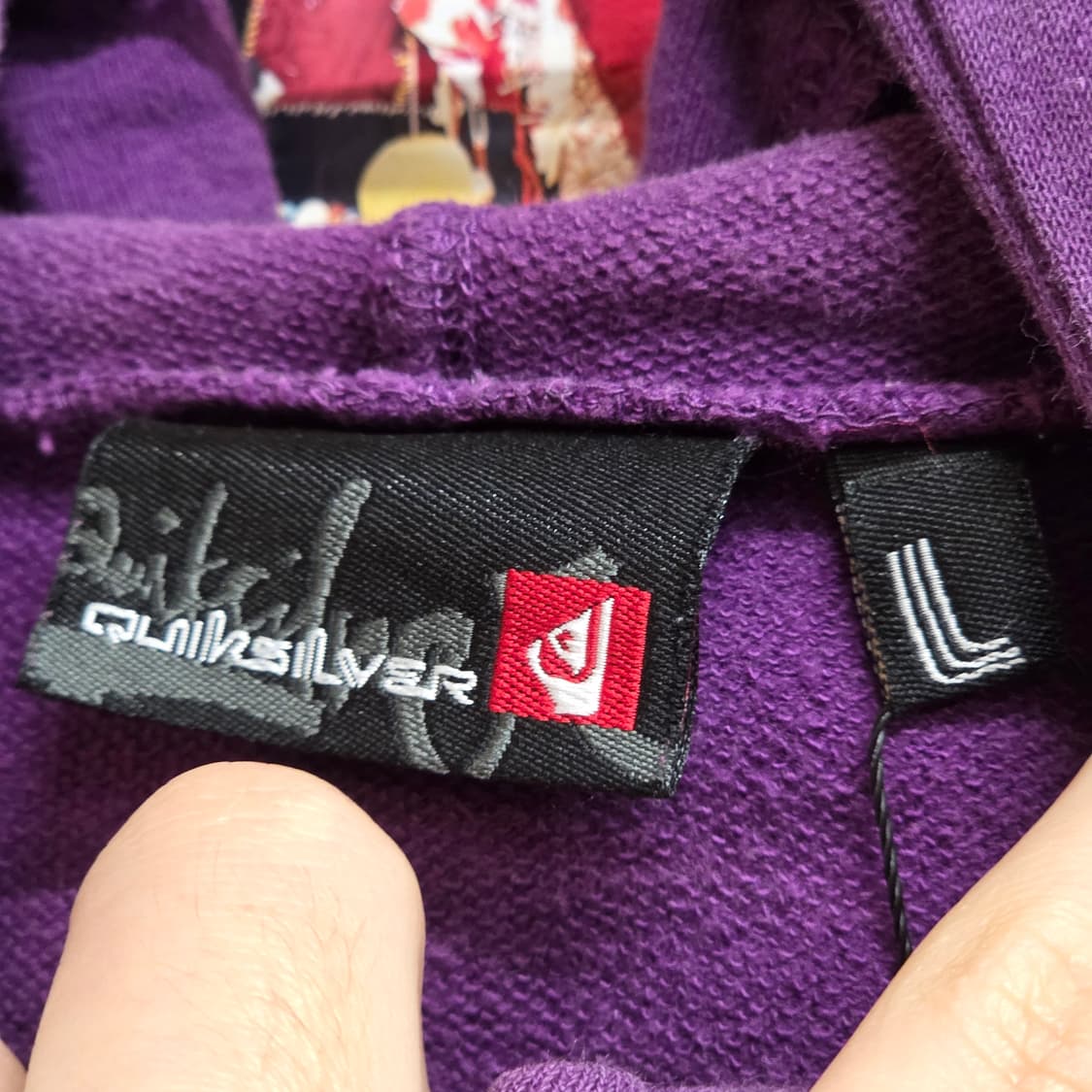 퀵실버 넥버튼 프린팅 퍼플 후드집업 상품이미지8
