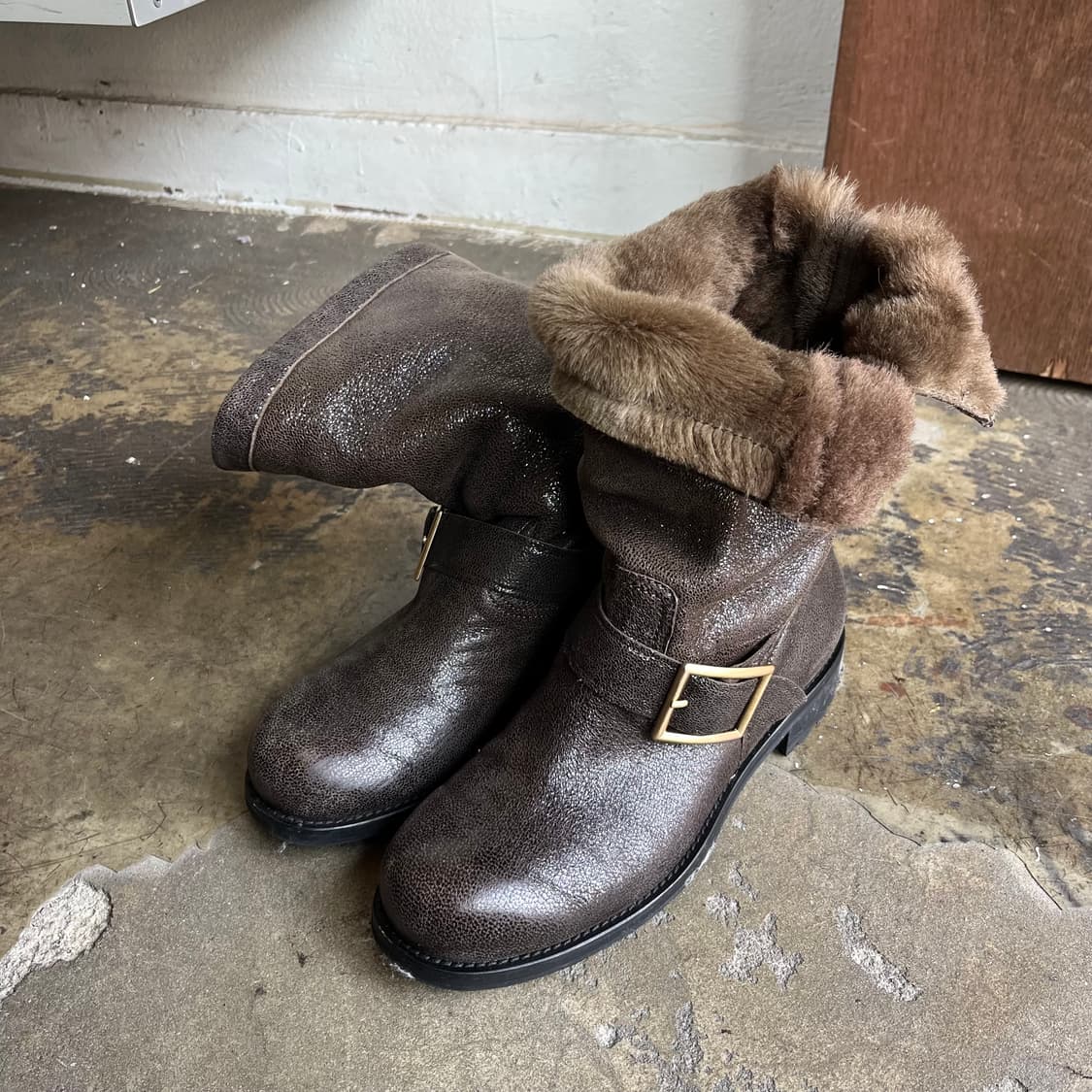 지미츄 글리터 안감 퍼 엔지니어 부츠 상품이미지2