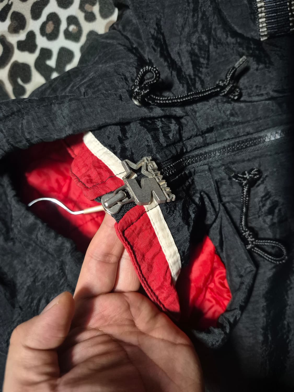 90's 스타터 X NHL 블랙 호크스 올드스쿨 하프집 아노락 XL 상품이미지4