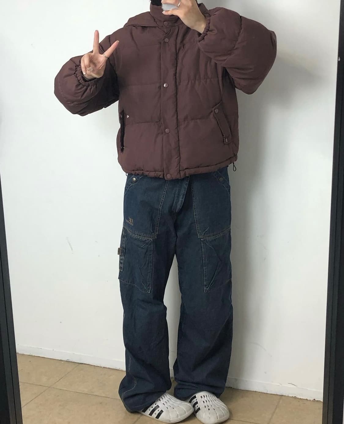 nice claup brown brick padding 상품이미지10