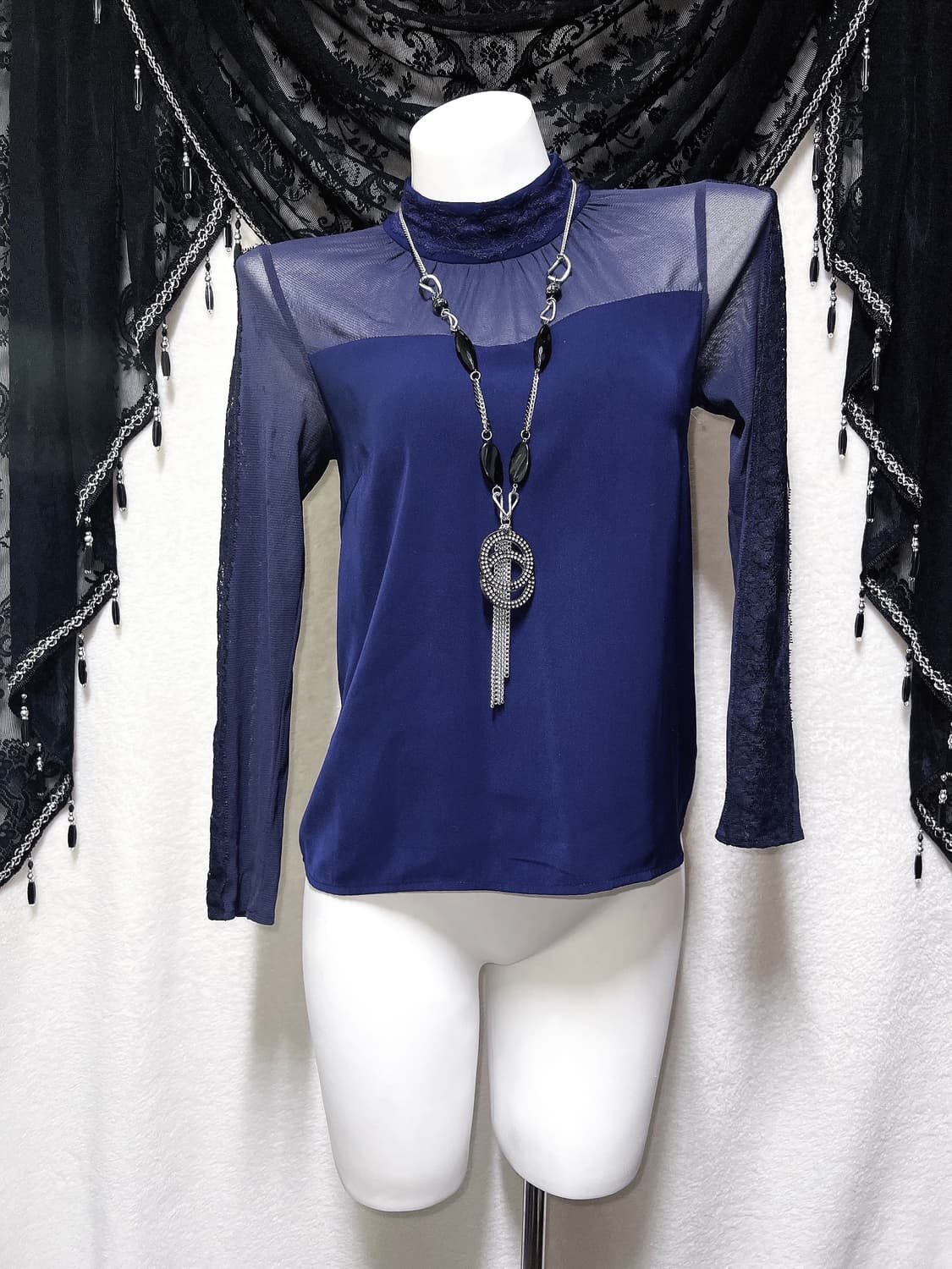 세실맥비 오네갸루 히메 섹시 시스루 레이스 블라우스 아게하 고스펑크 핀터 상품이미지7