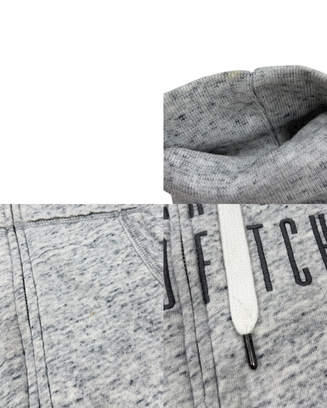 아베크롬비 빈티지 Y2K 스펠로고 기모 쥐색 그레이 후드집업 자켓 L 상품이미지5