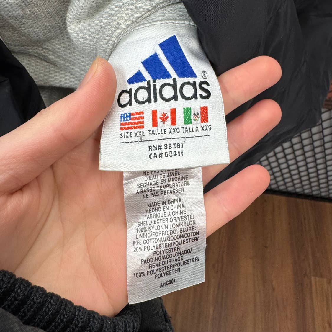 아디다스 리버시블 나일론 후드 아노락 하프 집업 디테일 블랙 화이트 상품이미지7