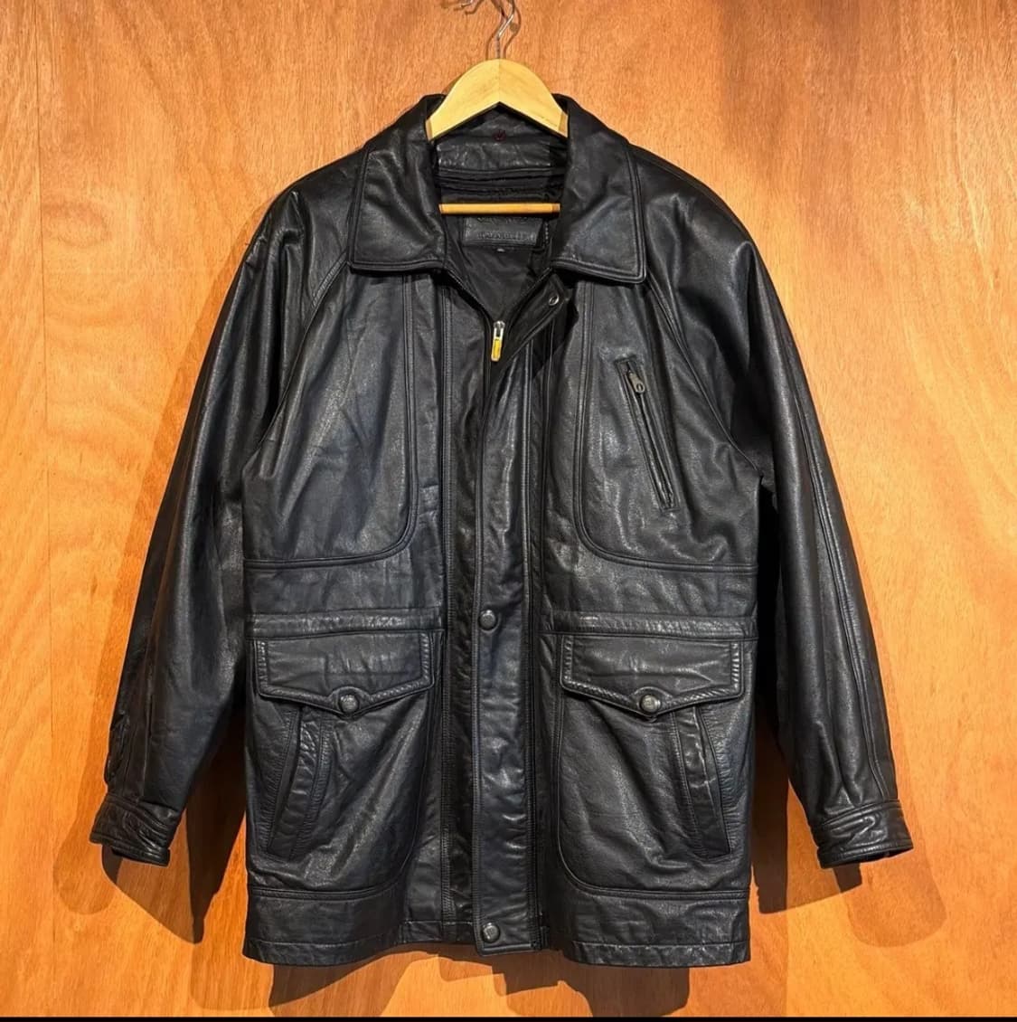 빈티지 헤비 카우레더 헌팅 자켓 L 소가죽 카코트 상품이미지1