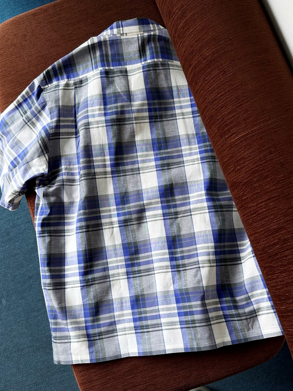 Natural cotton linen design check H/S sh 상품이미지5
