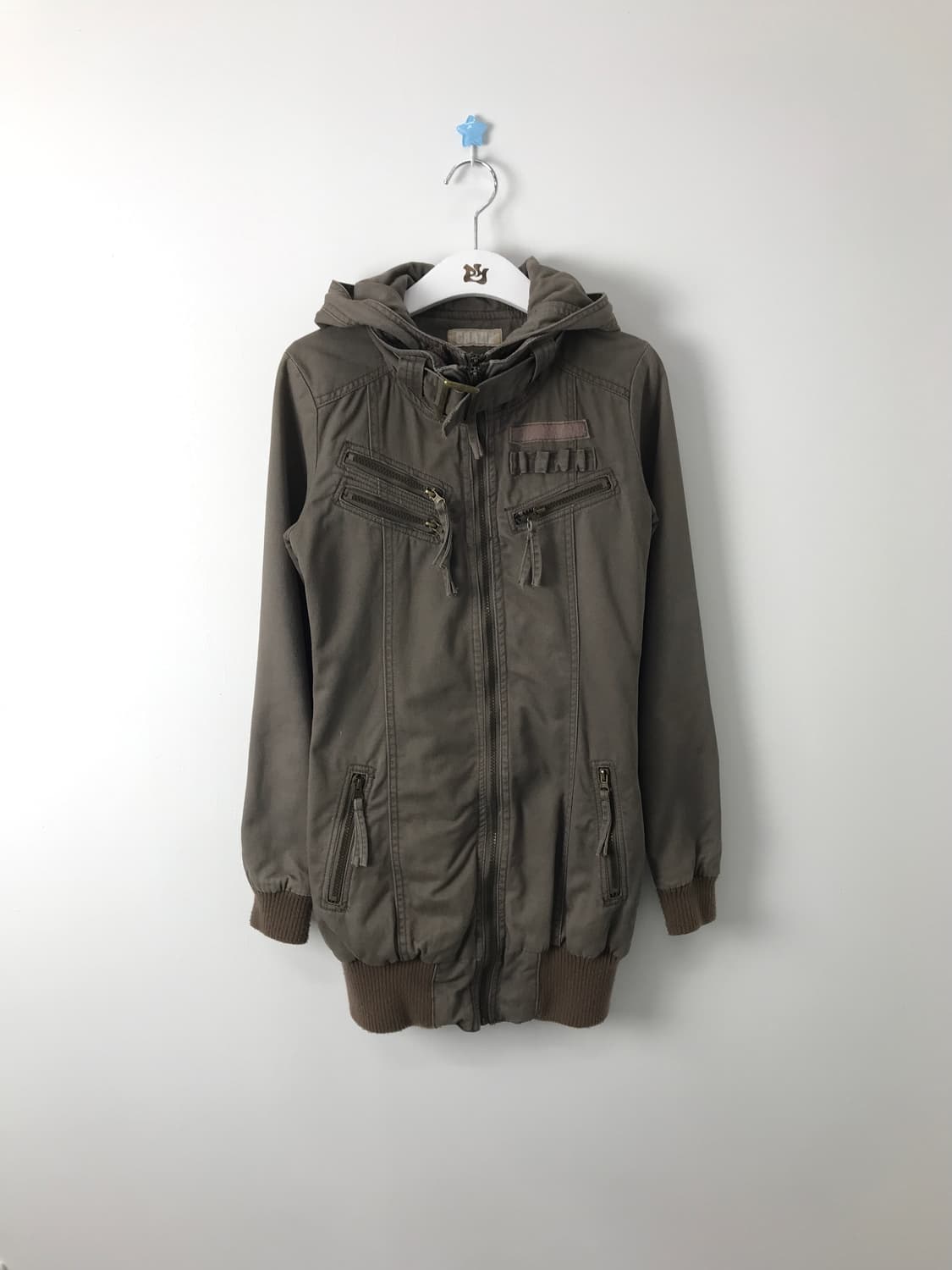 'GRAZIE' Hooded Long Military Jacket 상품이미지4