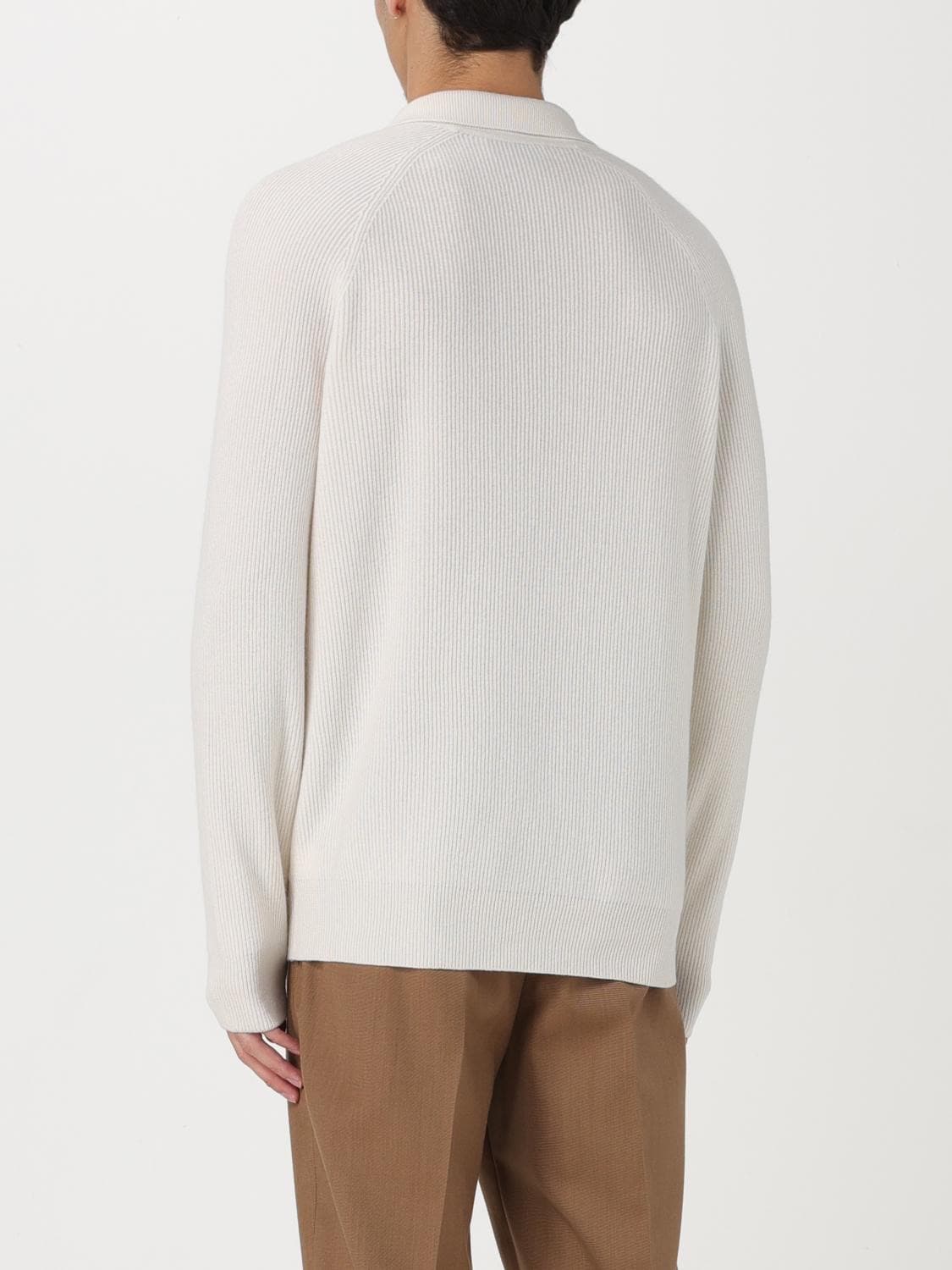 브루넬로 쿠치넬리 캐시미어 브이넥 폴로 니트 스웨터 아이보리 50사이즈 상품이미지7