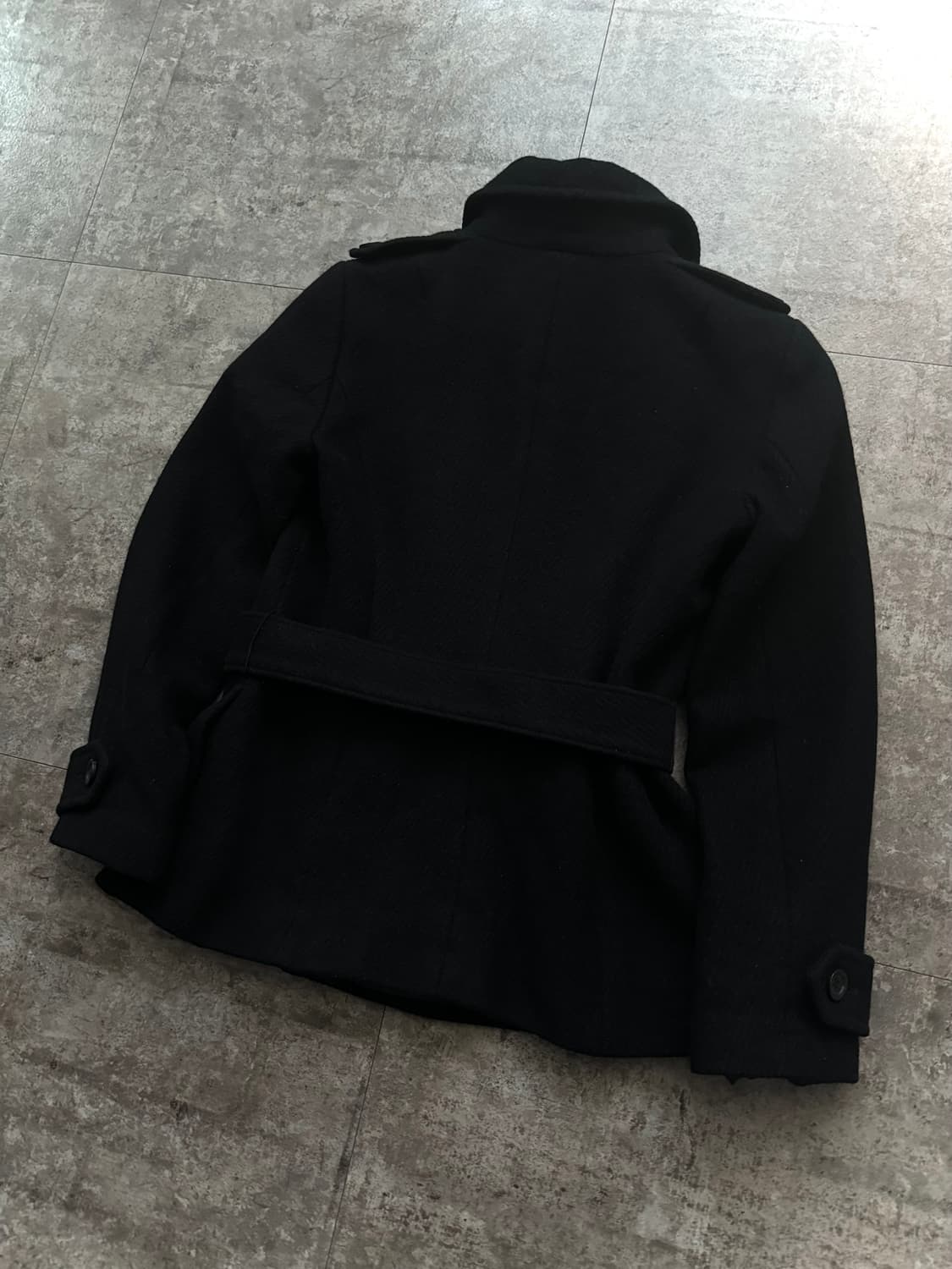 울/앙고라 벨티드 더블 버튼 코트 상품이미지5