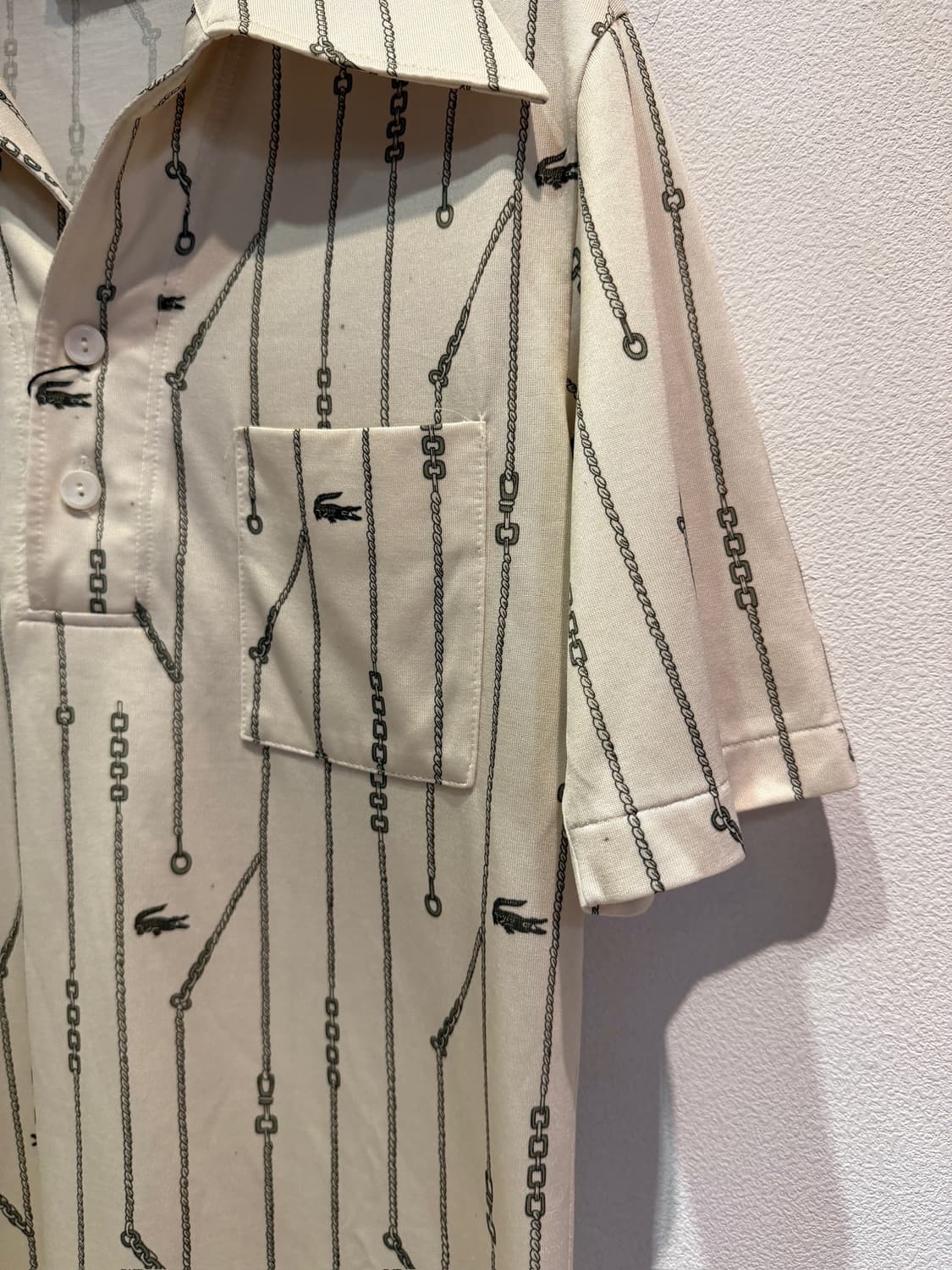 80s Chemise Lacoste Wide Collar Shirt 상품이미지4