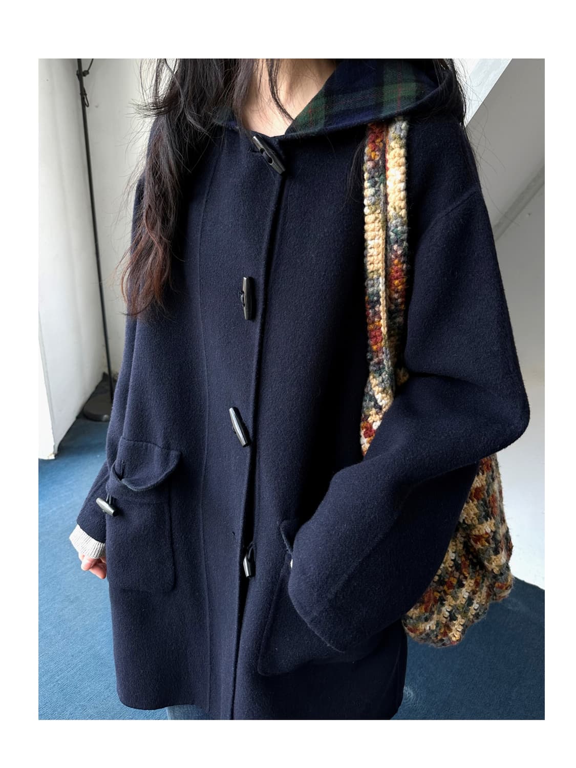 Mild felted wool hooded duffle coat 상품이미지1
