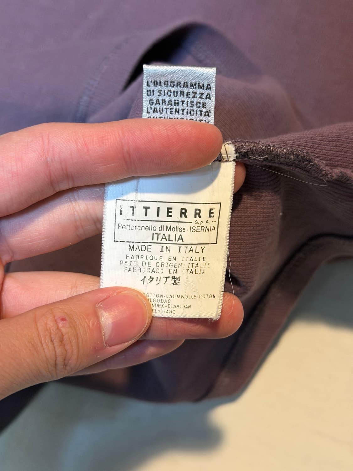 00s 돌체앤가바나 아카이브 D&G 로고 와플 반팔 카라티 워시드 퍼플 상품이미지5