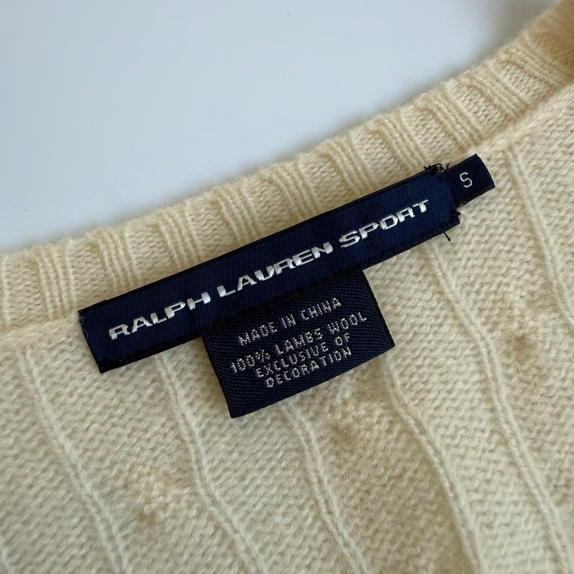 Polo 폴로 랄프로렌 우먼스 램스울100% 크림아이보리 케이블 니트 상품이미지5