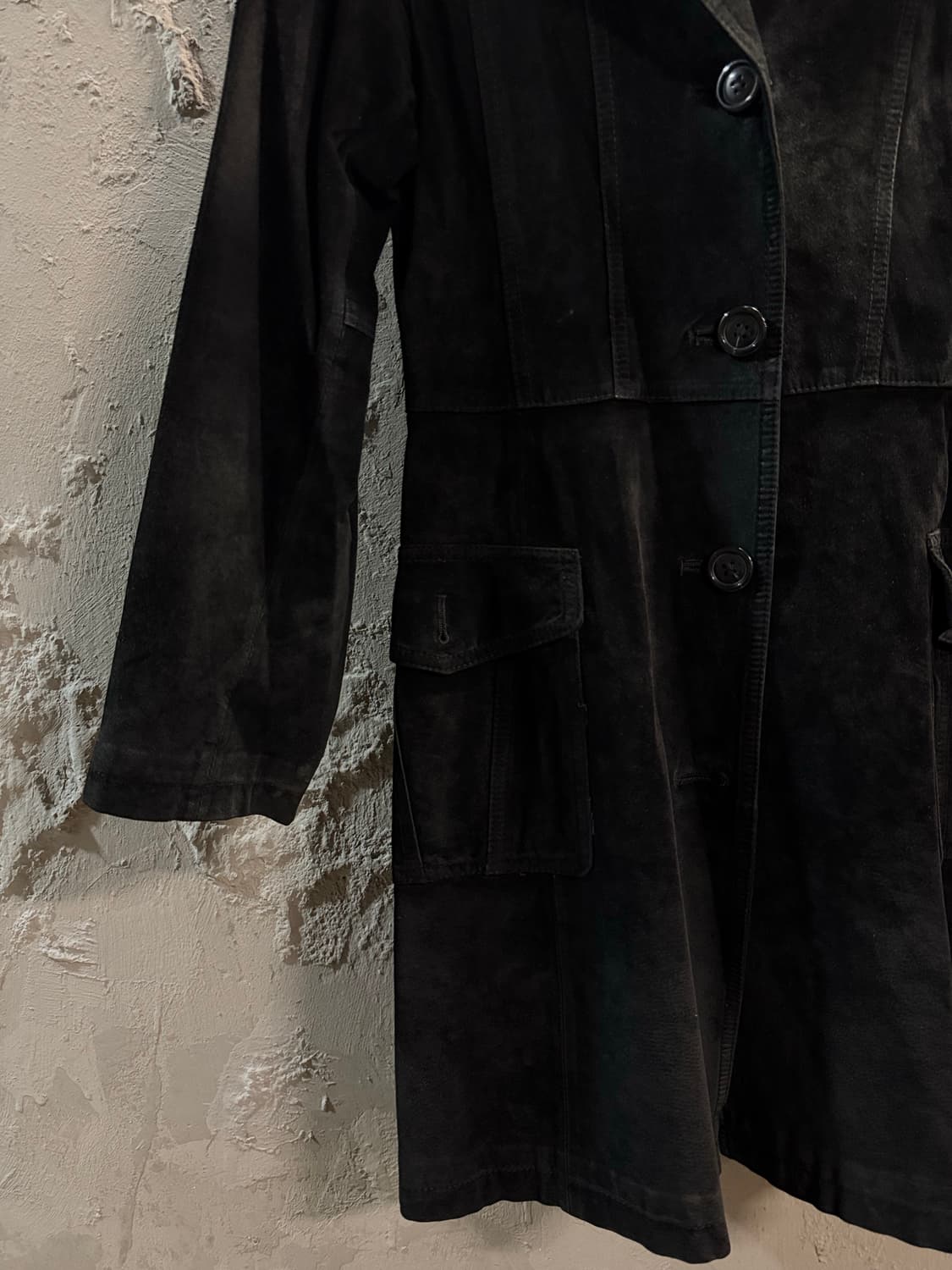 S 씨씨클럽 CC club 돈피 스웨이드 하프 코트 블랙 상품이미지2