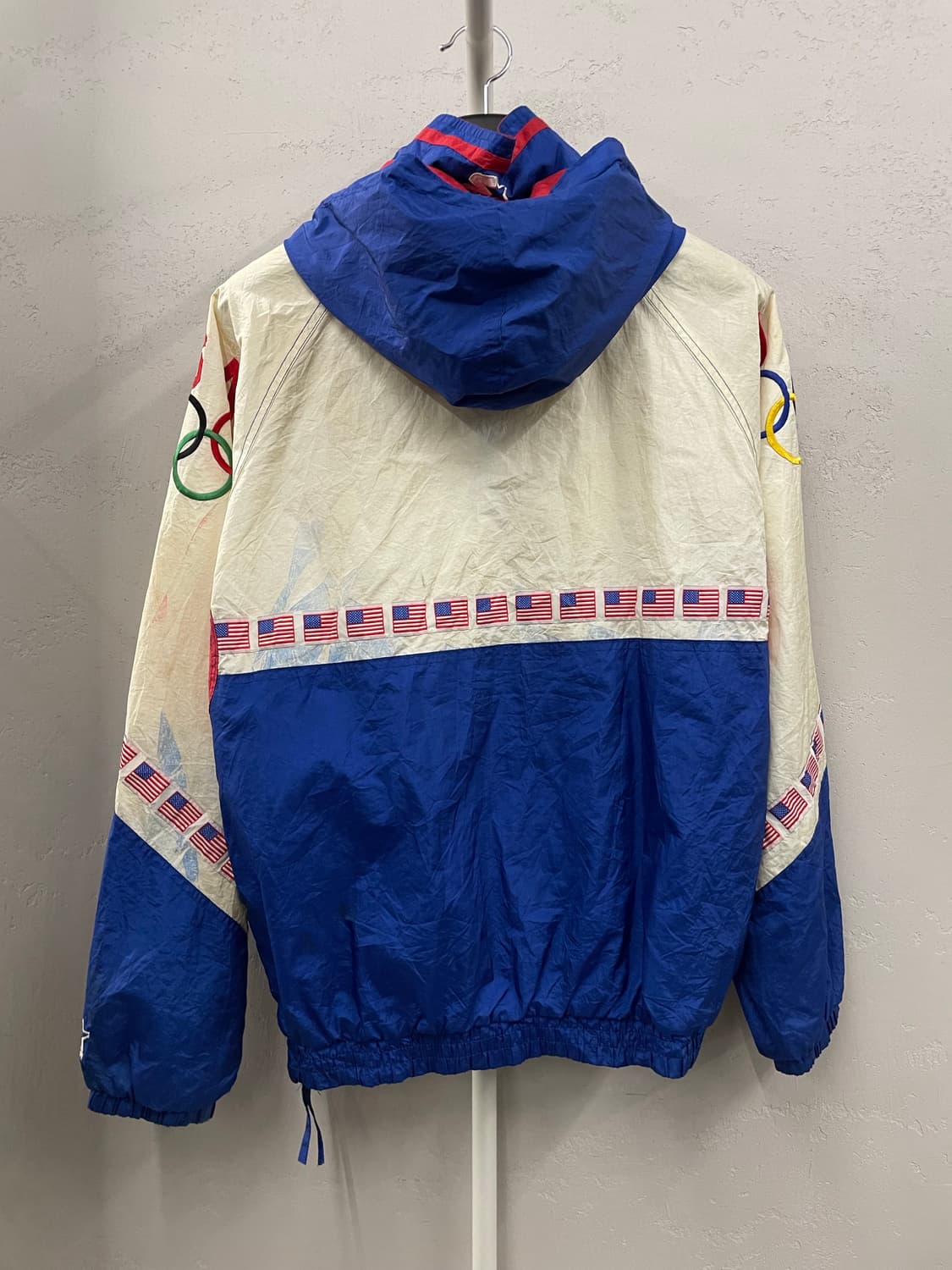 미국 빈티지 스타터 플래그 아노락 반집업 윈드자켓 M 상품이미지5