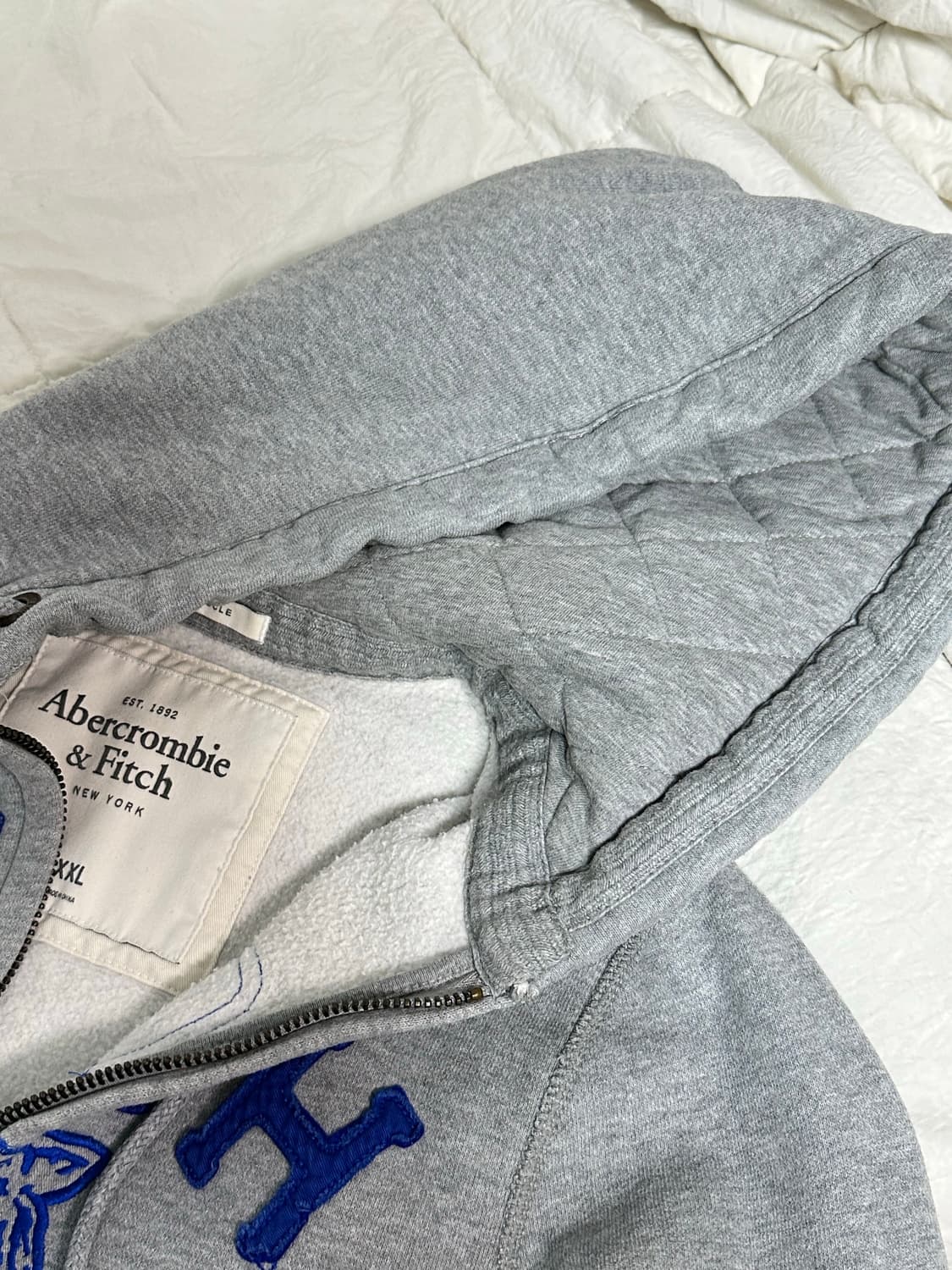 아베크롬비 후드 집업 그레이 빈티지 라지 상품이미지6