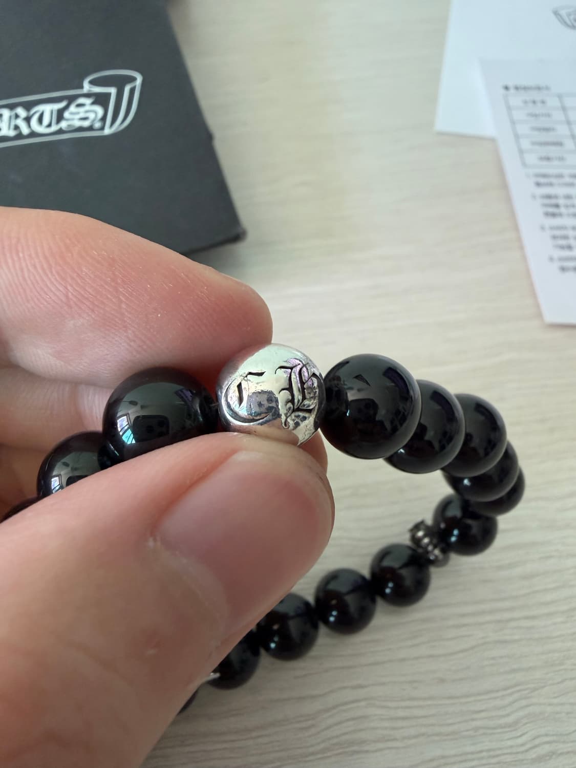 크롬하츠 포티 오닉스 비즈 팔찌 10mm 상품이미지4
