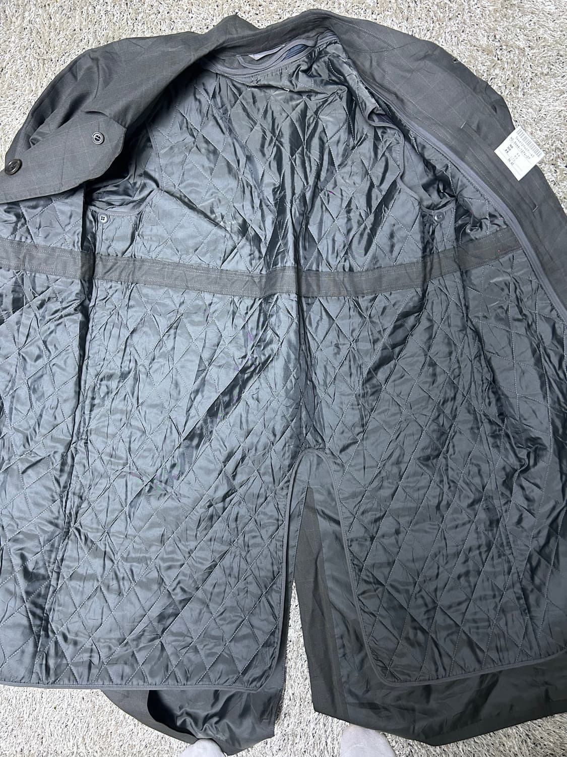 일제 GEOFEREY BEENE 체크 트랜치코트 사이즈105-110 상품이미지6