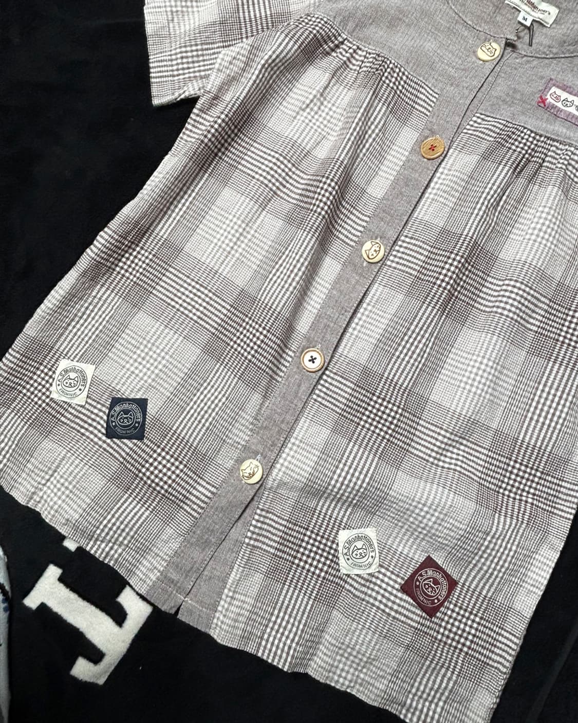 일본빈티지 고양이 노카라 셔츠 상품이미지4