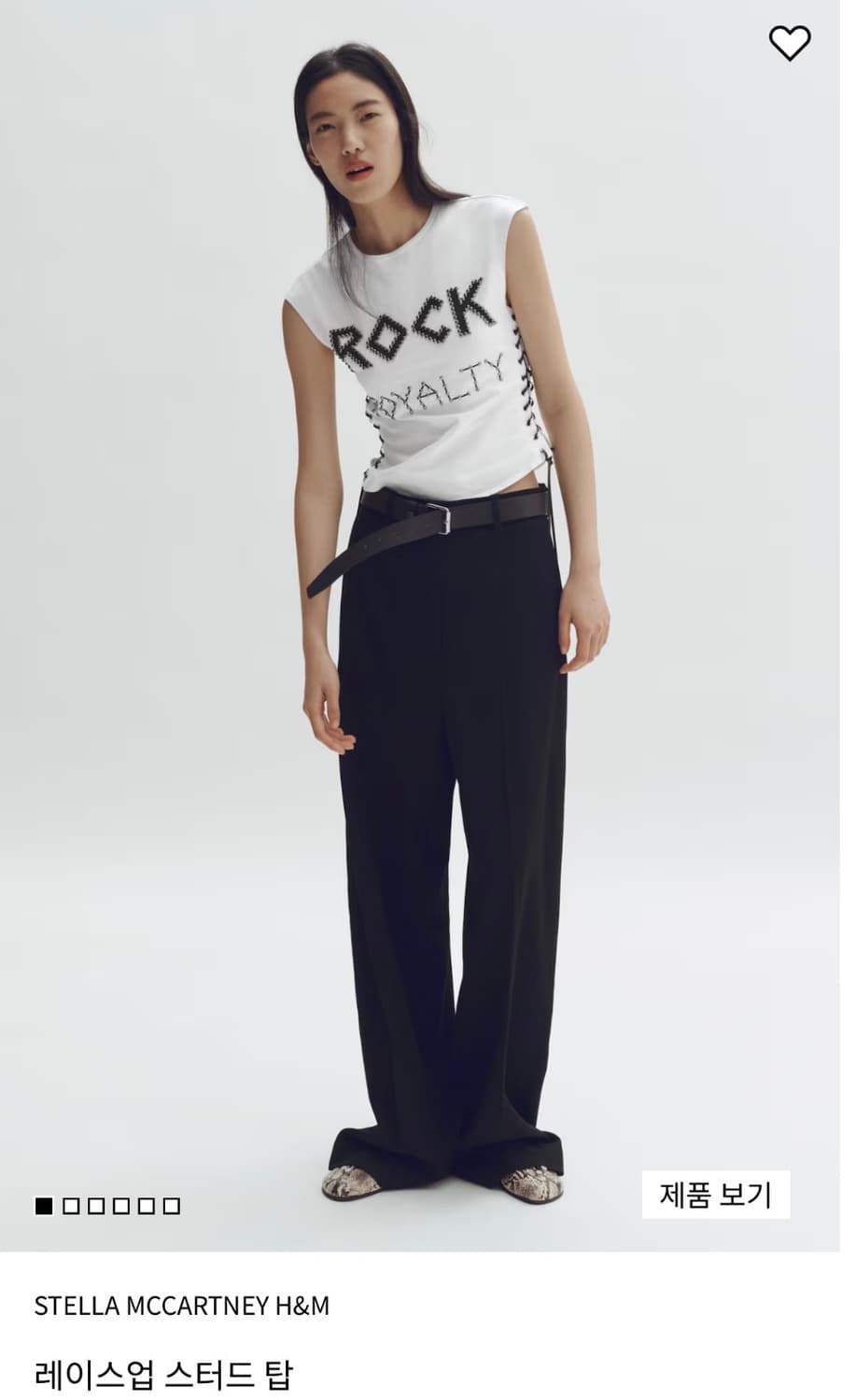 스텔라 맥카트니 H&M 레이스업 티셔츠 m 새상품 상품이미지2