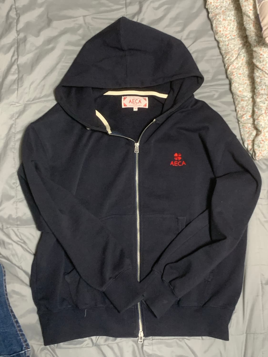 에이카화이트 후드집업 네이비 상품이미지1