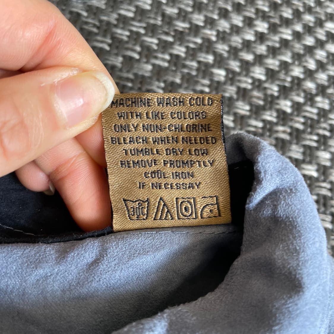 빈티지 블루 스웨이드 투포켓 긴팔 셔츠 L 상품이미지7