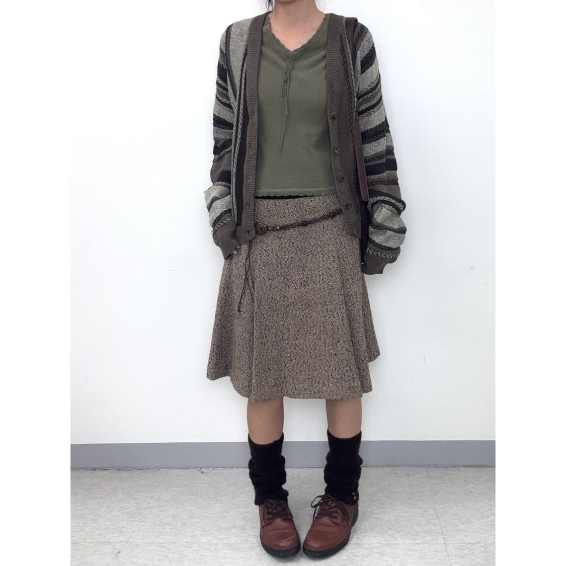 빈티지 브라운 가디건 상품이미지5