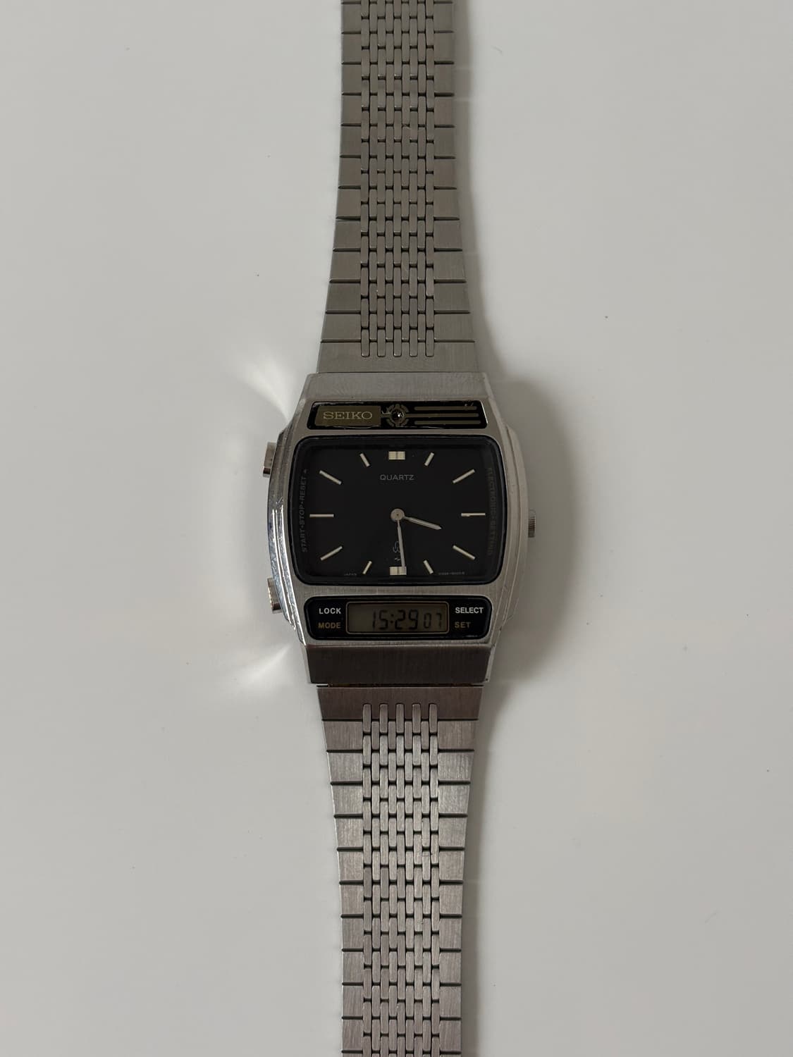1980s Black Dial Square Ana Digi Quartz 상품이미지3
