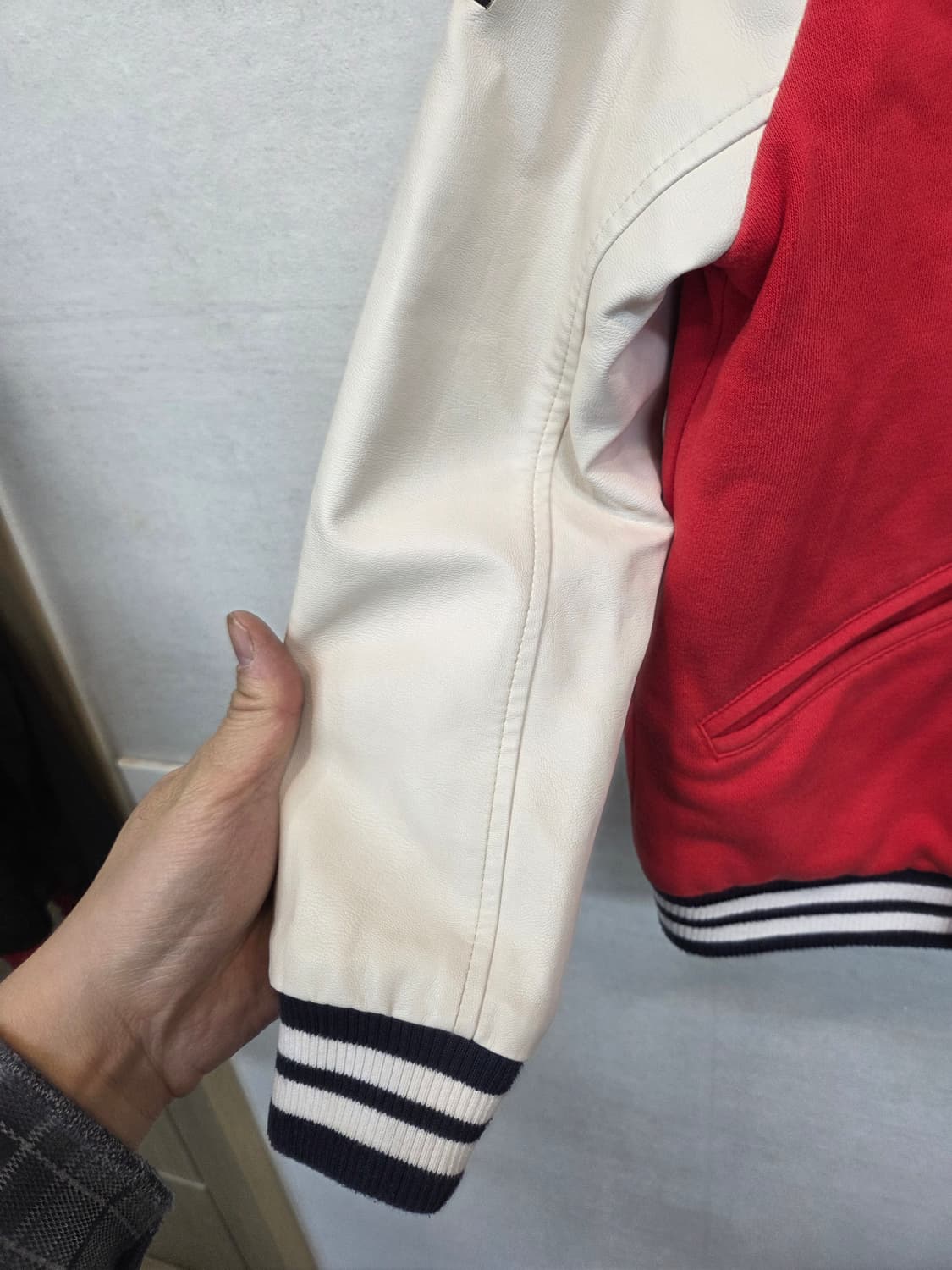 엠엘비 키즈 보스턴 레드삭스 안감누빔 가죽 바시티자켓 130 상품이미지7