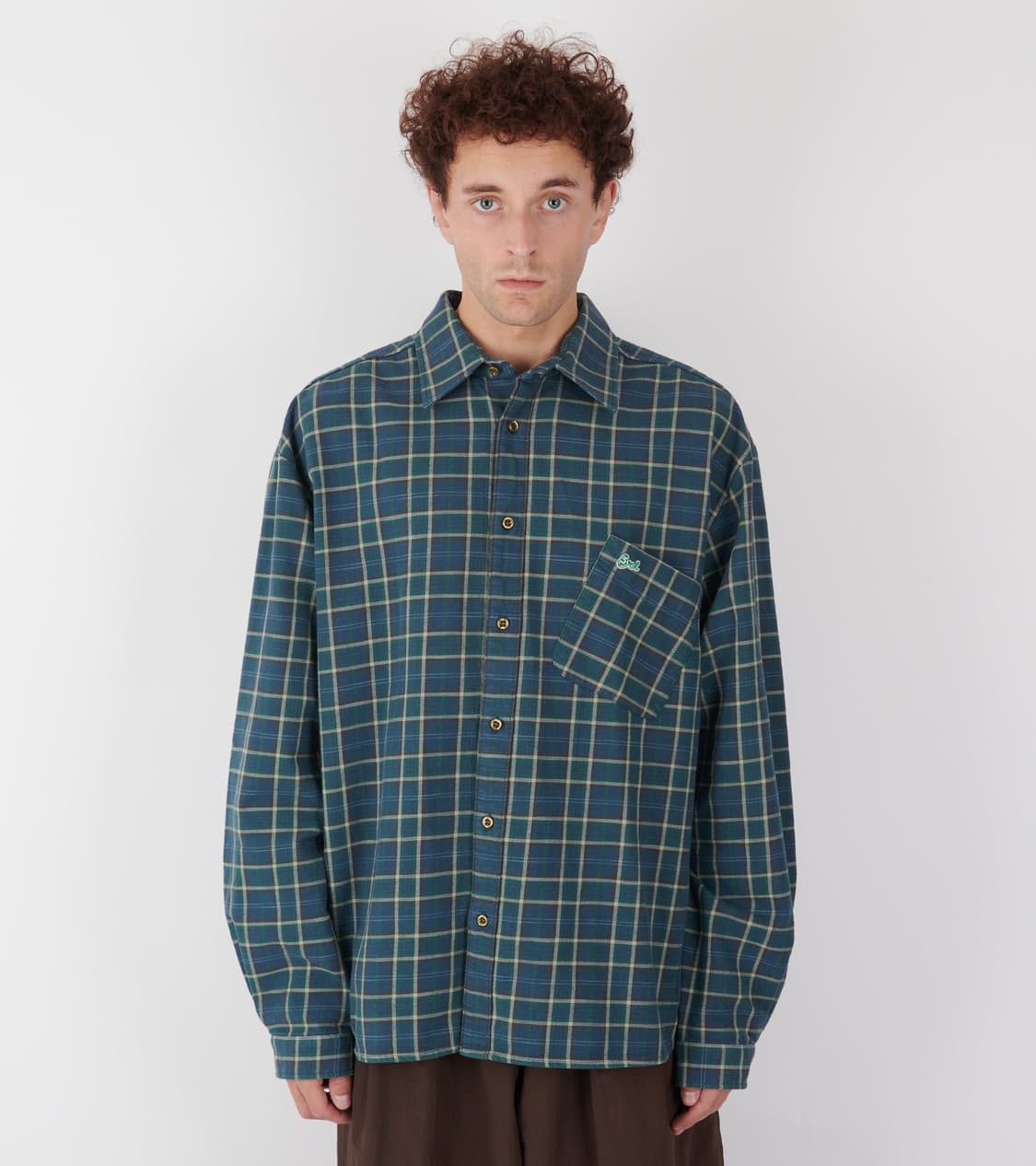[S,M,L]이알엘 ERL 25fw GREEN PLAID 체크 셔츠 상품이미지1