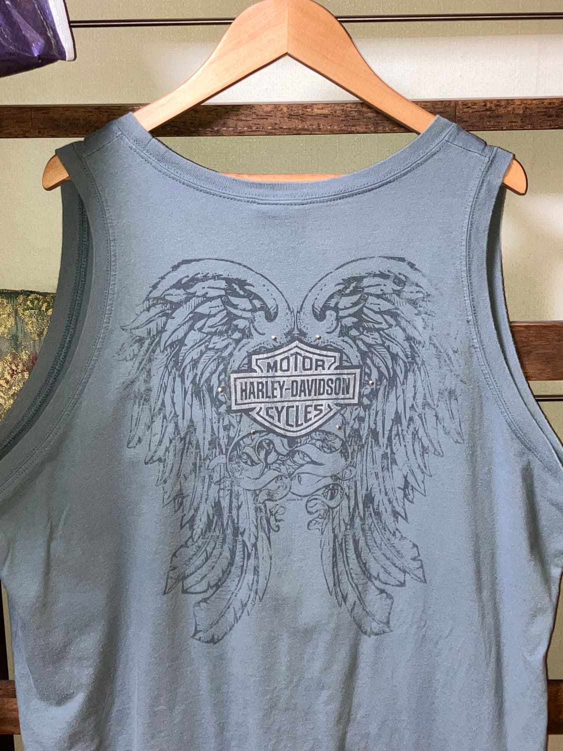 할리데이비슨 빈티지 파우더블루 슬리브리스 상품이미지5