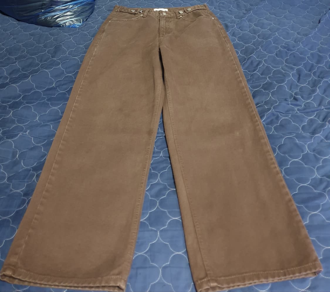 EOOB 이우브 허리조절버튼 와이드 코튼팬츠 브라운 (30) 상품이미지1