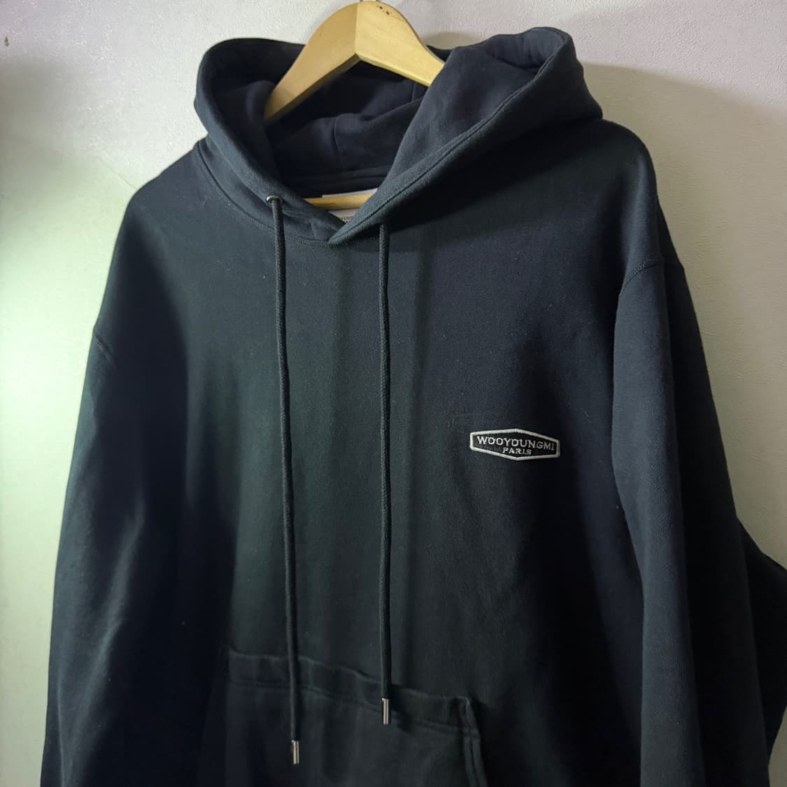 우영미 백로고 오버핏 후드 티셔츠 48 (남성 105정도) 상품이미지10