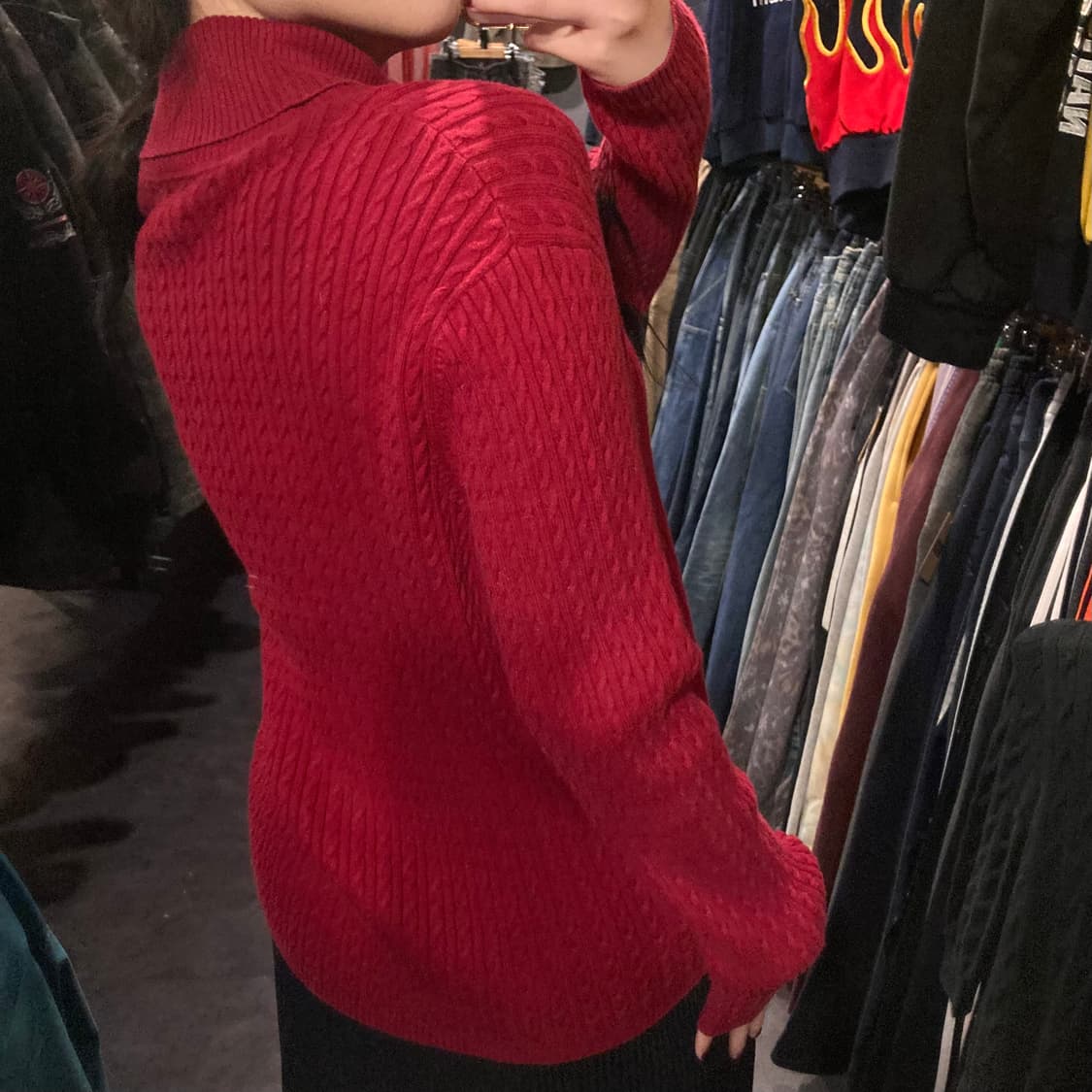 [IM] 폴로 랄프로렌 케이블 목폴라 니트 레드 상품이미지6