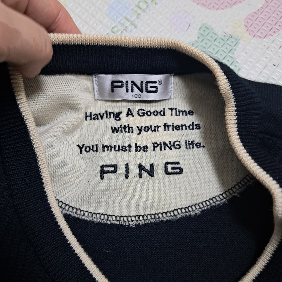 핑 남성 골프 니트 베스트 조끼 100사이즈 상품이미지4