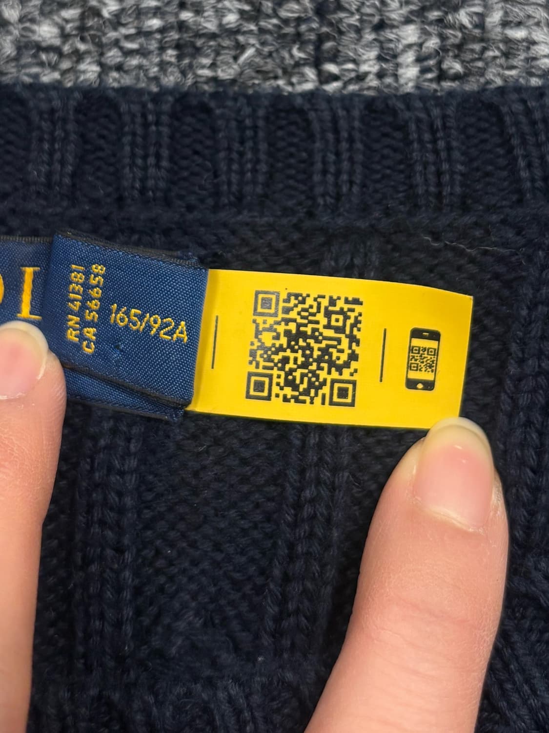 폴로 QR 네이비 꽈배기 니트 상품이미지7