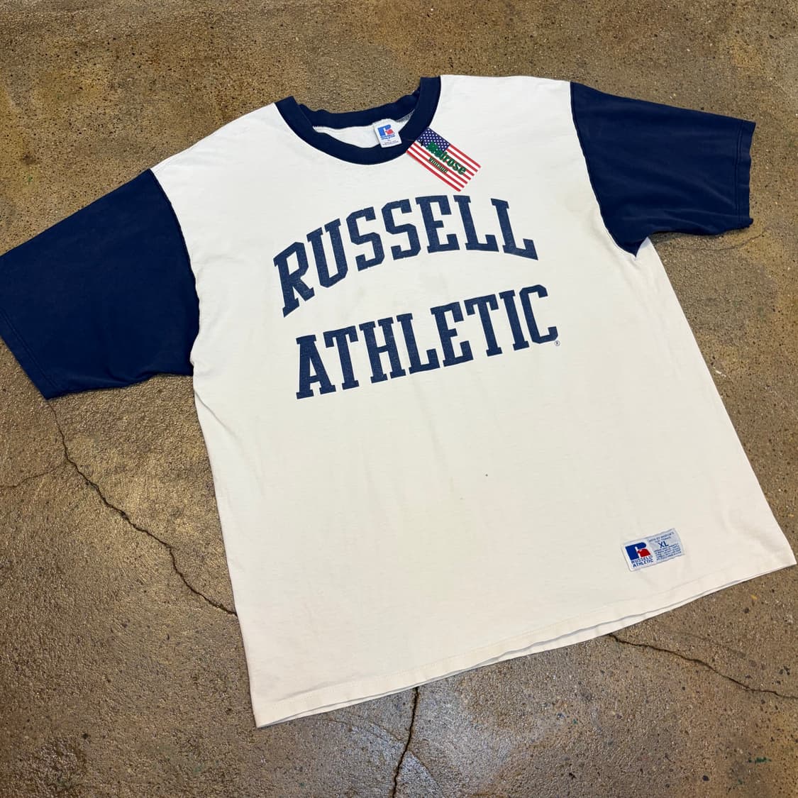90s Made in USA 미국 빈티지 러셀 링거티 반팔티 상품이미지2