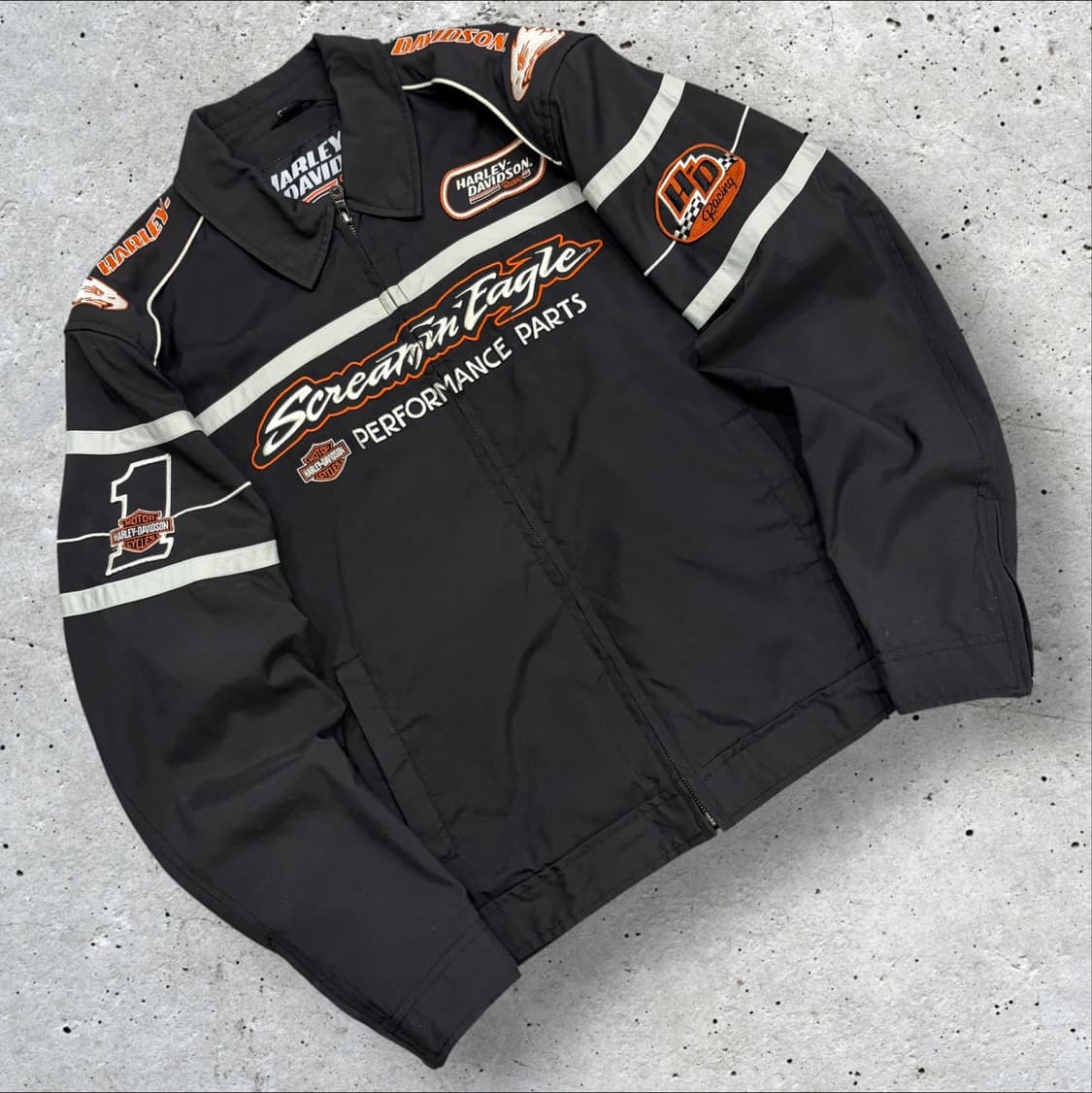 [L] 07s 할리데이비슨 스크리밍이글 라이더 집업 자켓 수입택 C835 상품이미지1