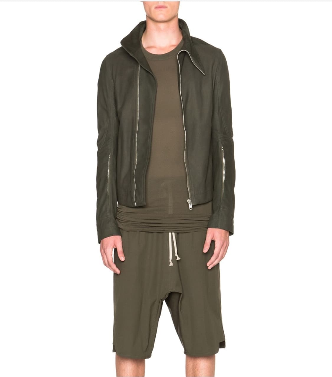 릭오웬스 16SS CYCLOPS 몰리노 레더자켓 카키 50 상품이미지4