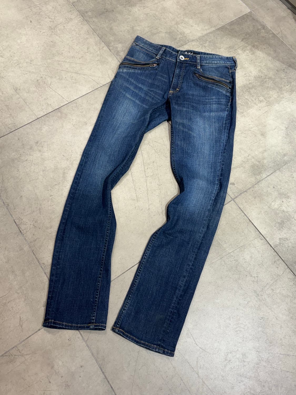 Y2k 지퍼 디테일 데님 팬츠 상품이미지2