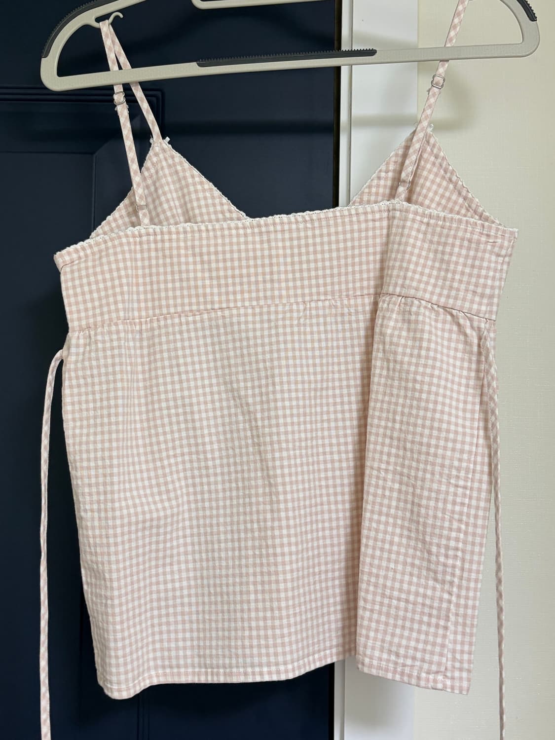 브랜디멜빌 연핑크 체크 민소매 블라우스 상품이미지2