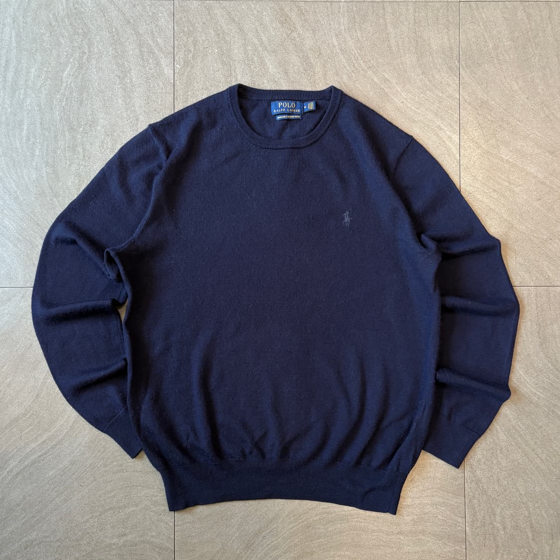 폴로 국내 정품 네이비 메리노울 니트 상품이미지1