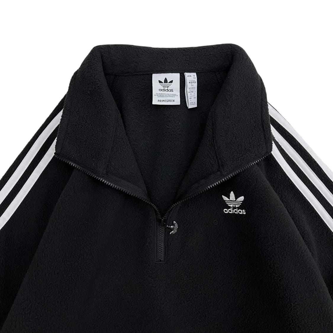 아디다스 파이어버드 화이트라인 블랙 후리스 반집업 S 상품이미지5