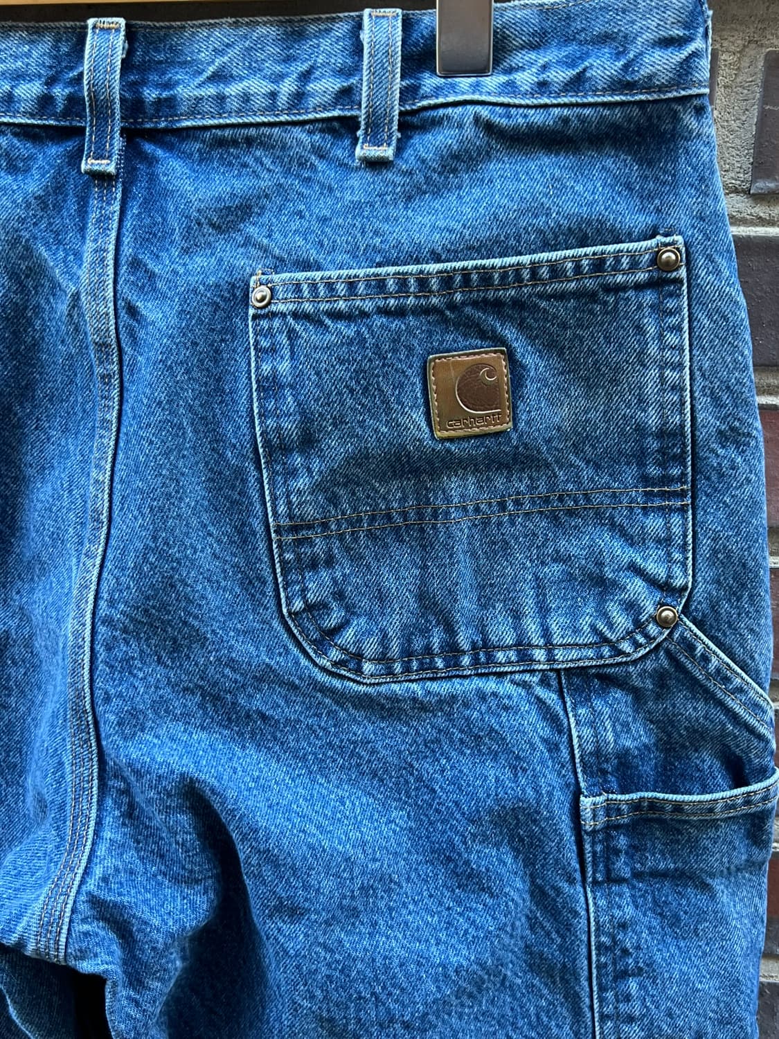 칼하트 B73 DST 더블니 데님 카펜터 팬츠 덩가리핏 USA 원단 상품이미지9