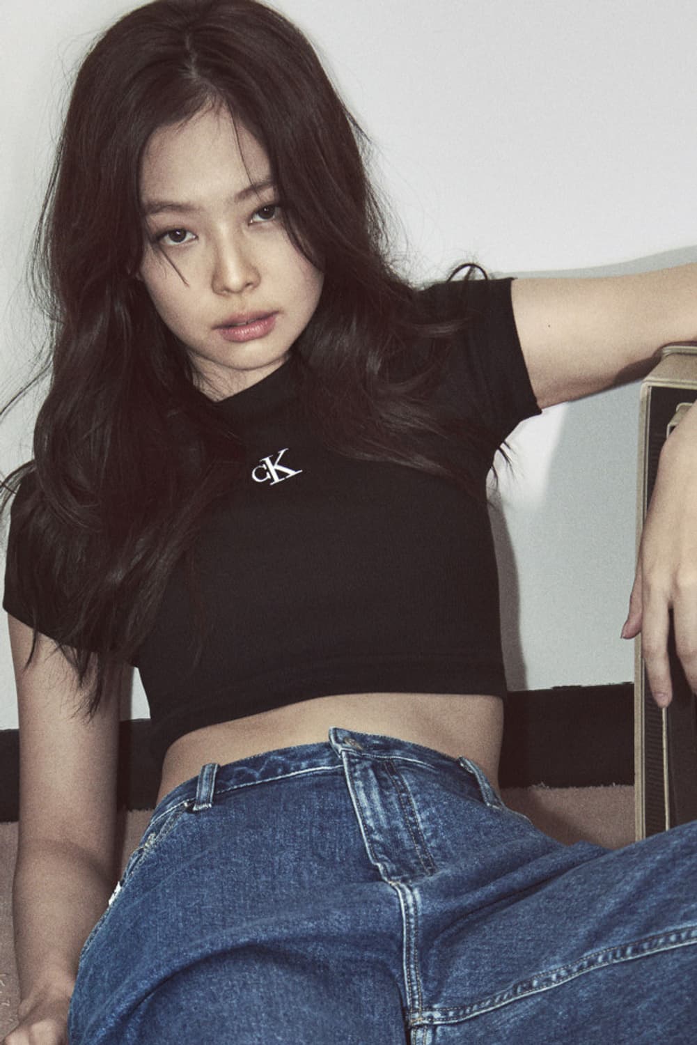 캘빈 클라인 립 크롭 슬림핏 티셔츠 CK 블랙 상품이미지1