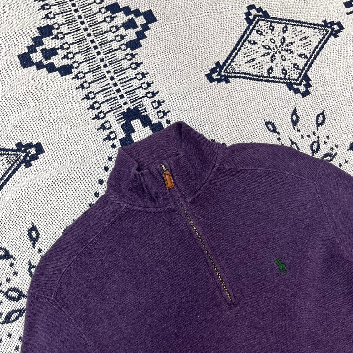 [S] 폴로 포니 로고 코튼 반집업 니트 상품이미지3