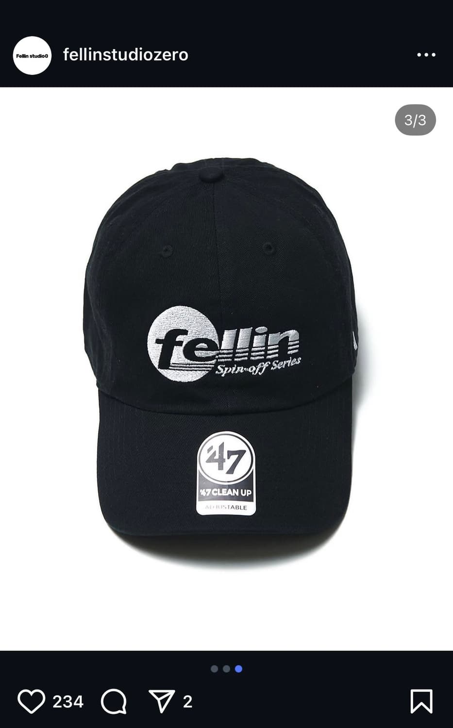 Fellin studio0 47브랜드 볼캡 블랙 상품이미지1