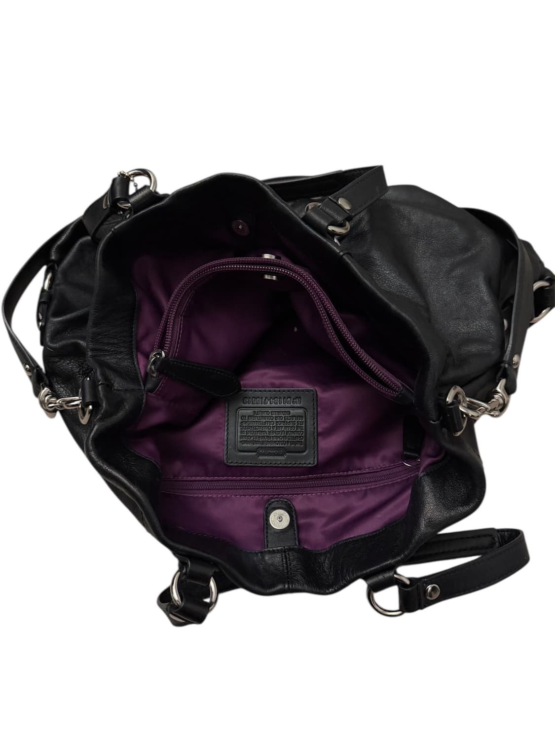 Coach black leather bag 상품이미지5